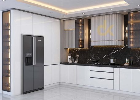 دانلود کابینت مدرن سفید میله ای مدرن002